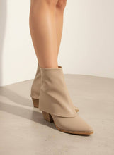 Load image into Gallery viewer, BLAZE Fold Over Western Ankle Booties with Minimal Pointed T: TAUPE / A12