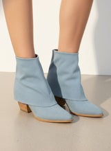 Load image into Gallery viewer, BLAZE Fold Over Western Ankle Booties with Minimal Pointed T: DK BONE / A12