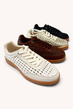 Load image into Gallery viewer, MODIFY-26 Intricate Woven-Pattern Lace-Up Casual Sneakers: GOLD / A18