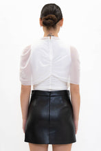 Load image into Gallery viewer, ASYMMETRIC CAPE RUCH TOP- TD7186AFO: Burgundy / Contemporary / S