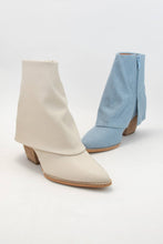 Load image into Gallery viewer, BLAZE Fold Over Western Ankle Booties with Minimal Pointed T: DK BONE / A12