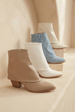 Load image into Gallery viewer, BLAZE Fold Over Western Ankle Booties with Minimal Pointed T: DK BONE / A12