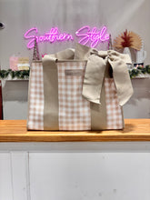 Load image into Gallery viewer, Gingham Tote Beach Bag