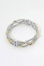 Load image into Gallery viewer, 14k Gold Plated Two Tone Crisscross Interlocking Bracelet