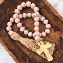 Load image into Gallery viewer, Blessing Bead Garland with Cross and Tassel - Pink
