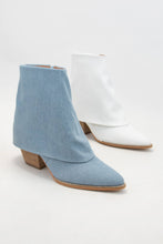 Load image into Gallery viewer, BLAZE Fold Over Western Ankle Booties with Minimal Pointed T: DK BONE / A12