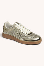 Load image into Gallery viewer, MODIFY-26 Intricate Woven-Pattern Lace-Up Casual Sneakers: GOLD / A18