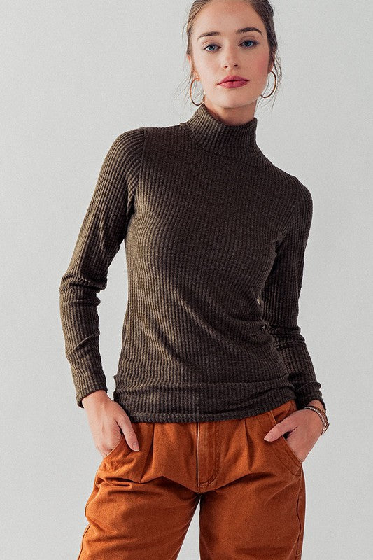 Olive Turtle Neck Top