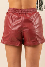 Load image into Gallery viewer, Red Faux Leather Shorts
