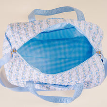 Load image into Gallery viewer, Blue Quilted Weekender Bag
