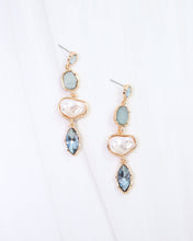 Load image into Gallery viewer, Aleia Pearl and Stone Dangle Earring Blue: Default
