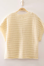 Load image into Gallery viewer, 12W3719N-Waffle Texture Crop Cardigan: CREAM / S-M-L/2-2-2
