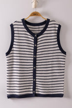 Load image into Gallery viewer, NT12503-Stripe Knit Button Down Top: TAUPE / S-M-L/2-2-2
