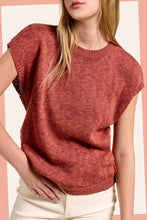 Load image into Gallery viewer, JCS3598-Loose Fit Sleeveless Ribbed Knit Crew Mock Neck Top: Hot Choco / S
