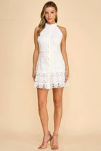 Load image into Gallery viewer, Floral high neck mini dress with ruffled bottom: LEMON YELLOW / M
