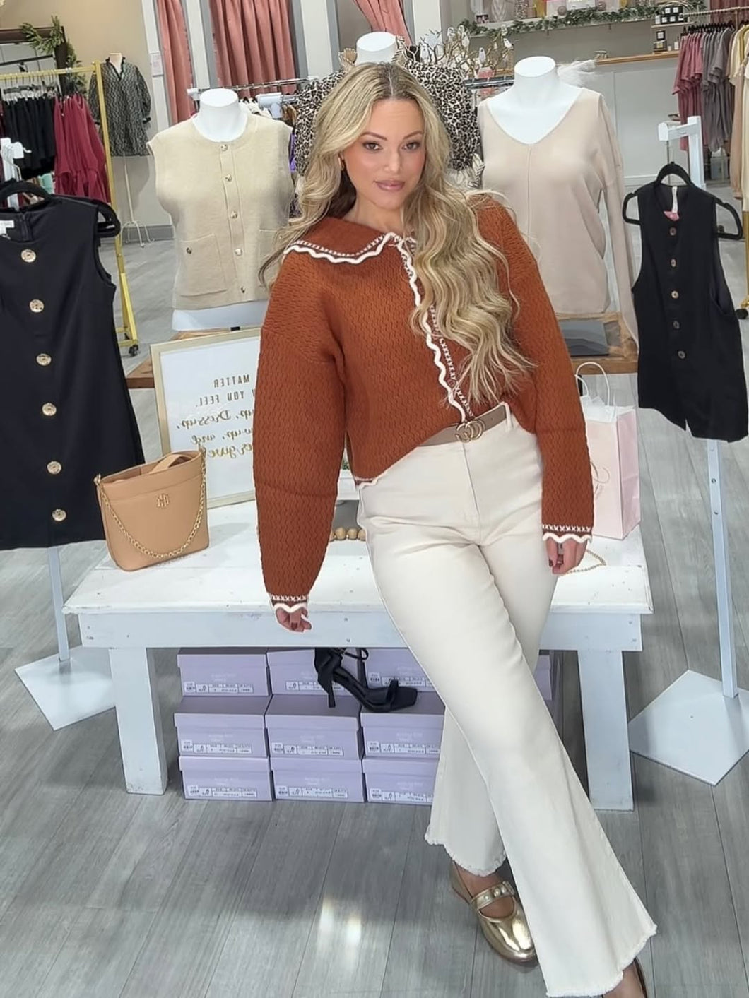 The Pumpkin Spice Scallop Sweater