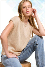 Load image into Gallery viewer, JCS3598-Loose Fit Sleeveless Ribbed Knit Crew Mock Neck Top: Hot Choco / M
