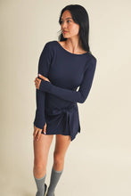 Load image into Gallery viewer, Long Sleeve Wrap Tie Front Dress: Black / M

