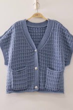 Load image into Gallery viewer, 12W3719N-Waffle Texture Crop Cardigan: CREAM / S-M-L/2-2-2
