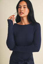 Load image into Gallery viewer, Long Sleeve Wrap Tie Front Dress: Dark Chocolate / M
