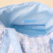 Load image into Gallery viewer, Blue Quilted Weekender Bag
