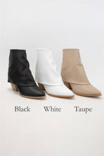 Load image into Gallery viewer, BLAZE Fold Over Western Ankle Booties with Minimal Pointed T: DK BONE / A12
