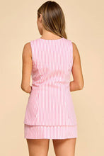 Load image into Gallery viewer, Round Neckline sleeveless Romper: BLACK/WHITE / S
