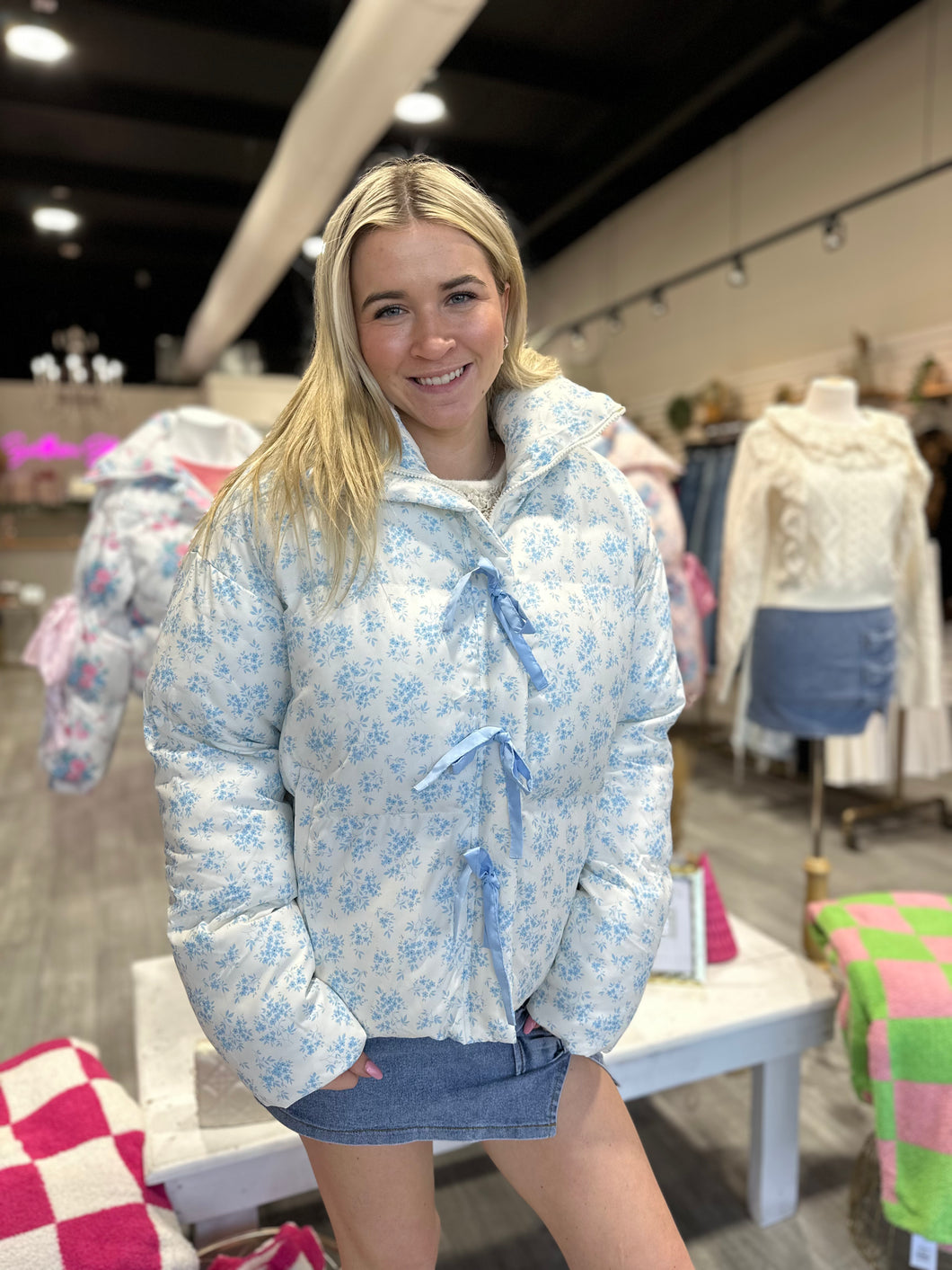 The Blue & White Puffer Jacket