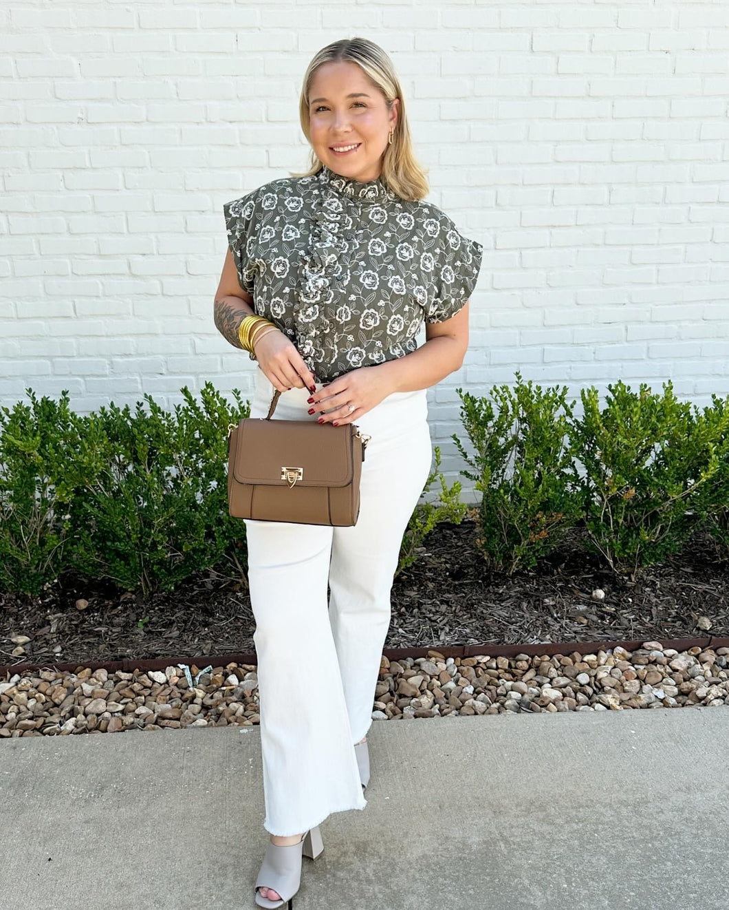 The Olive Floral Top