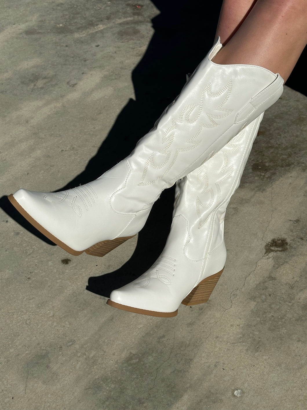 White Western Boots