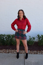 Load image into Gallery viewer, Hunter Green Plaid Skort
