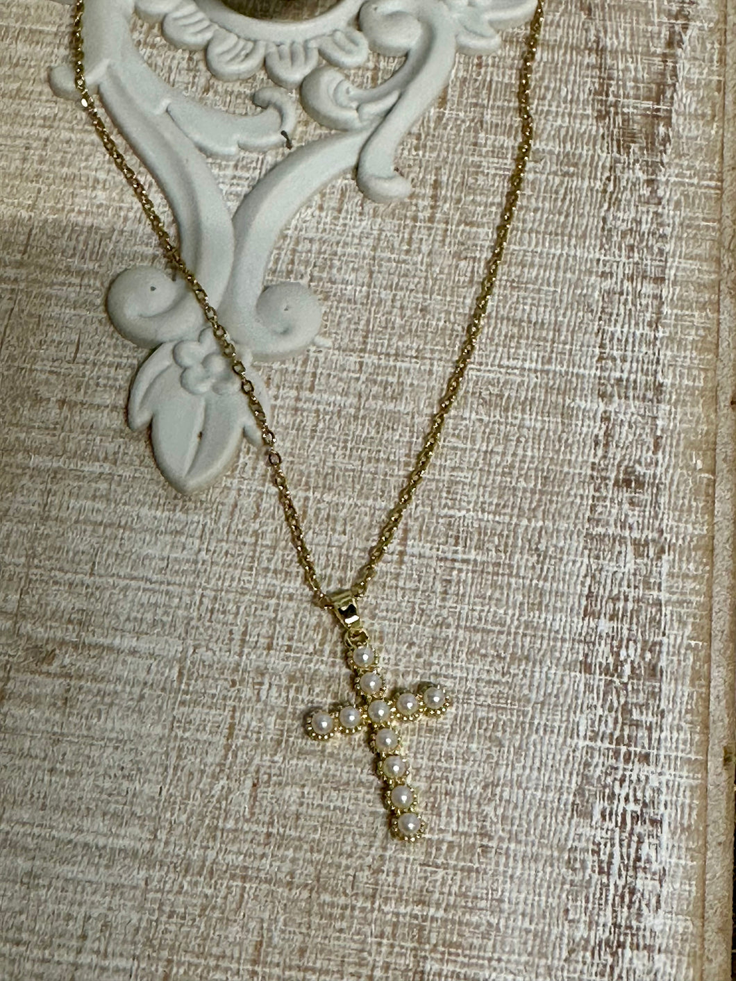 Pearl Cross Necklace