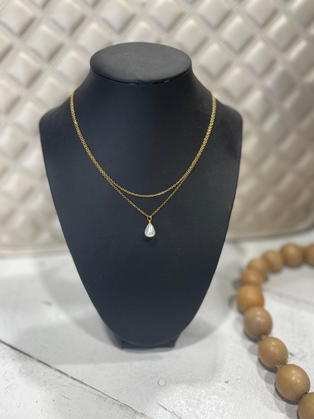 Two Chain Pearl Necklace