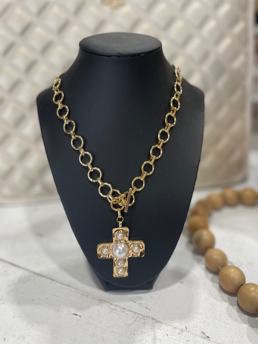 Pearl Cross Necklace