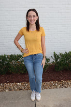 Load image into Gallery viewer, Ruby Mustard Scoop Neck Casual Tee
