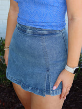 Load image into Gallery viewer, The Amelia Skort-Light Wash Denim
