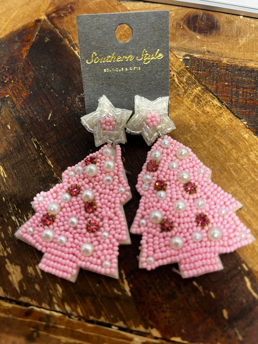 Bubble Pink Christmas Earrings