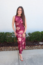 Load image into Gallery viewer, Burgundy Bloom Maxi Dress
