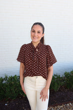 Load image into Gallery viewer, Brown Polka Dot Top
