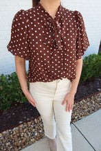 Load image into Gallery viewer, Brown Polka Dot Top
