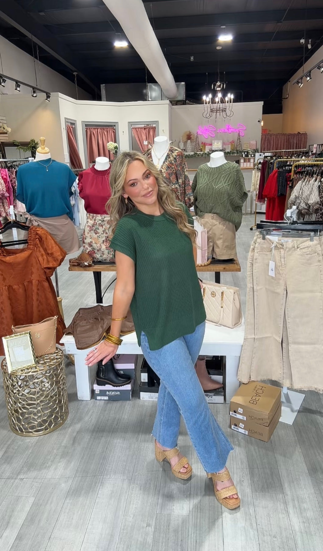 The Amberly Top-Dark Green