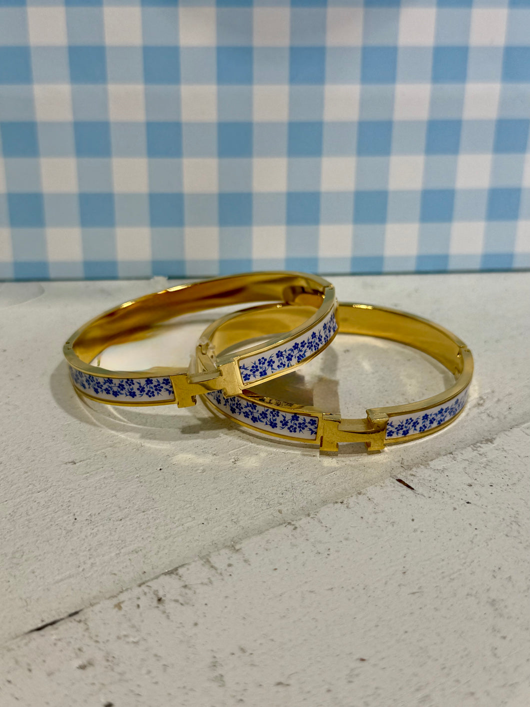 Blue Floral Bangle