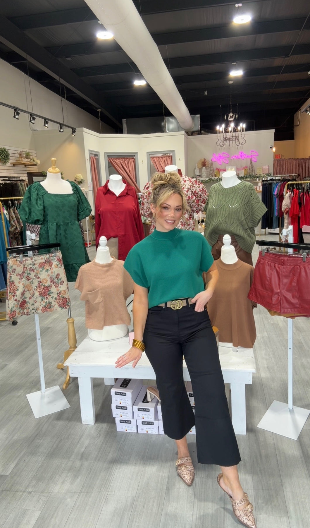 The Beverly Top-Forest Green