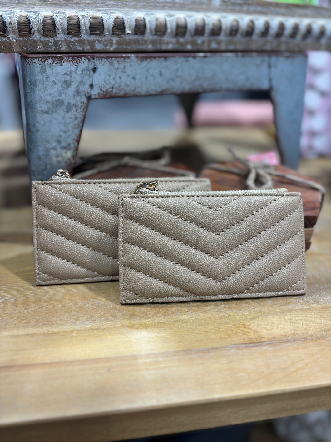 The On The Go Slim Cardholder Wallet - Taupe