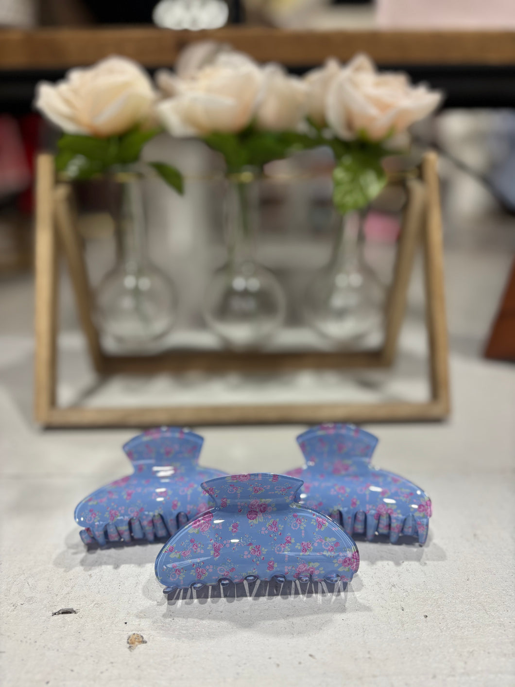 Cotton Candy Flower Claw Clip