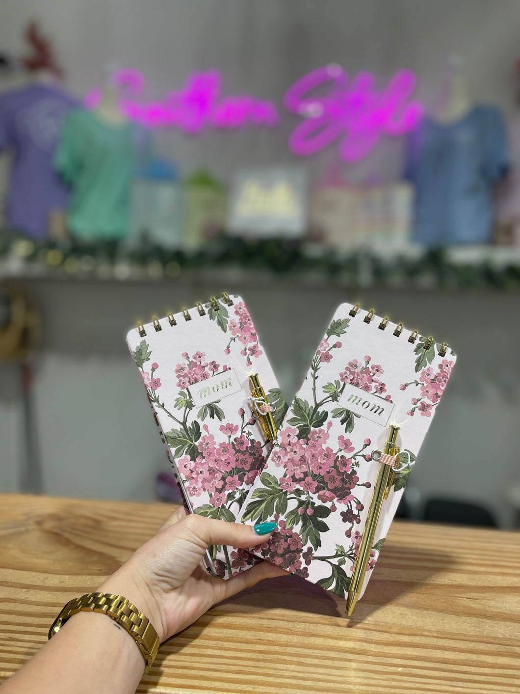 Mom Notepad With Pink Flowers