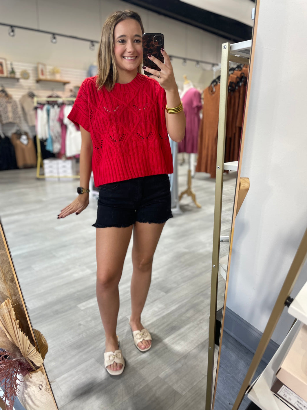 The Cierra Denim Shorts-Black