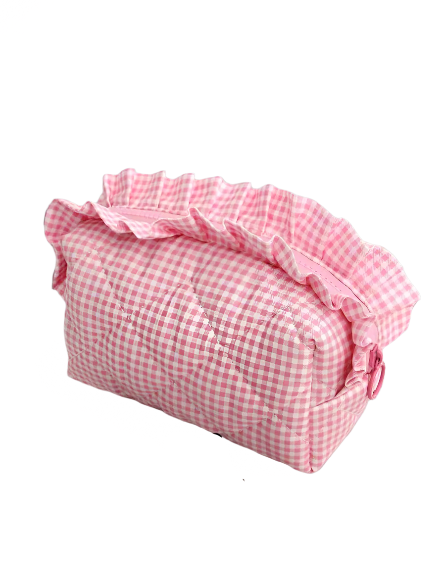 Pink And White Checkered Bag