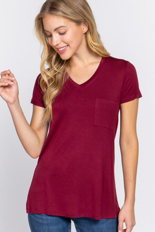 Ruby Burgundy Basic Tee