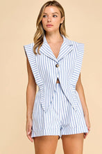 Load image into Gallery viewer, Blazer style top with connected shorts romper: WHITE/MINT / S

